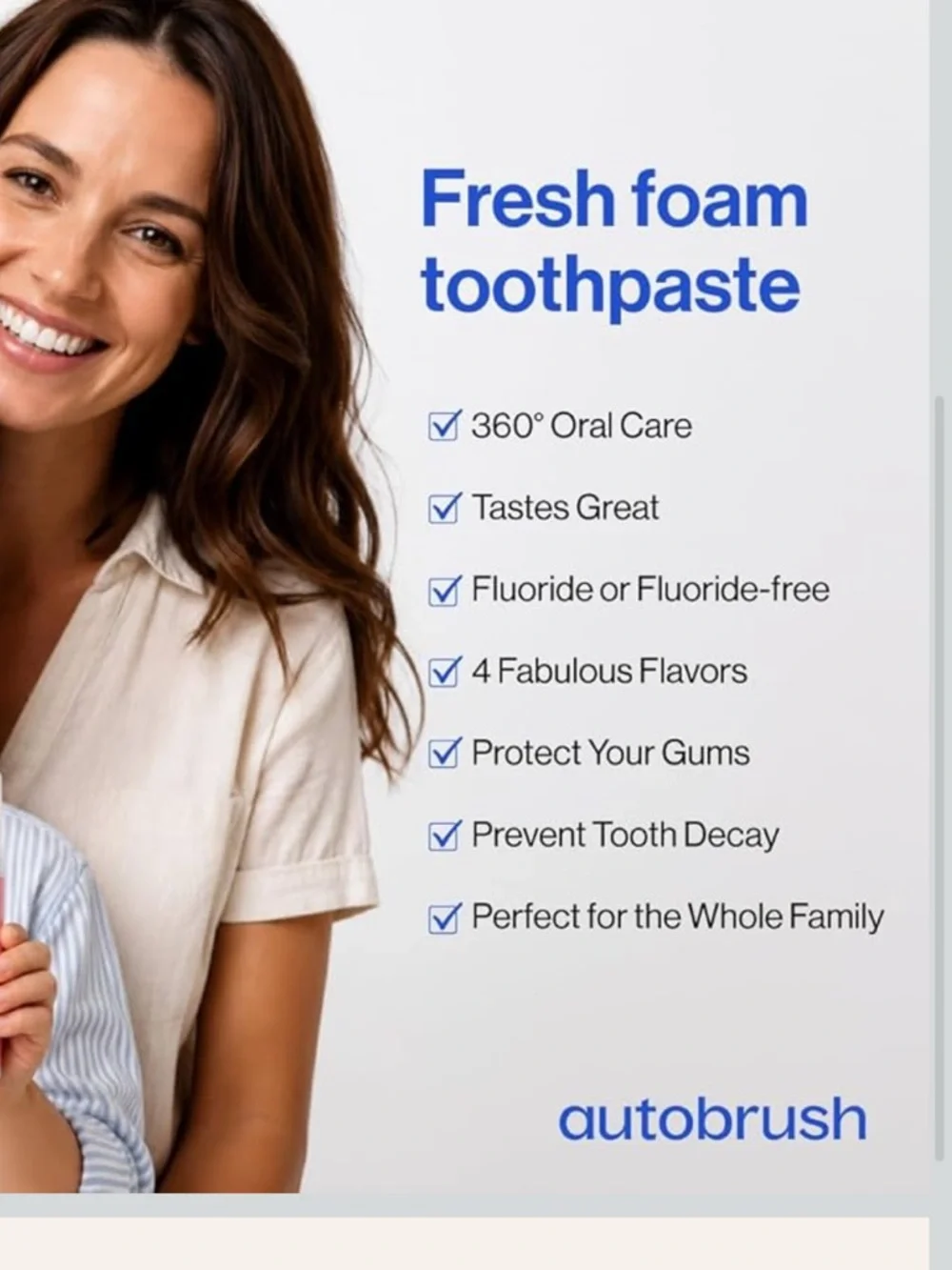 Autobrush Fluoride Foaming Toothpaste for Kids, Bubblegum 1.69 fl oz